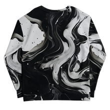 Black and White Fluid Art All-Over Print Unisex Sweatshirt