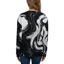 Black and White Fluid Art All-Over Print Unisex Sweatshirt