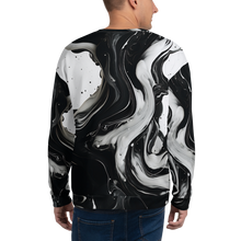 Black and White Fluid Art All-Over Print Unisex Sweatshirt