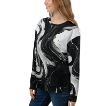 Black and White Fluid Art All-Over Print Unisex Sweatshirt