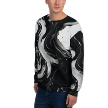 Black and White Fluid Art All-Over Print Unisex Sweatshirt
