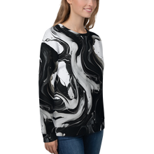 Black and White Fluid Art All-Over Print Unisex Sweatshirt