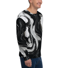 Black and White Fluid Art All-Over Print Unisex Sweatshirt