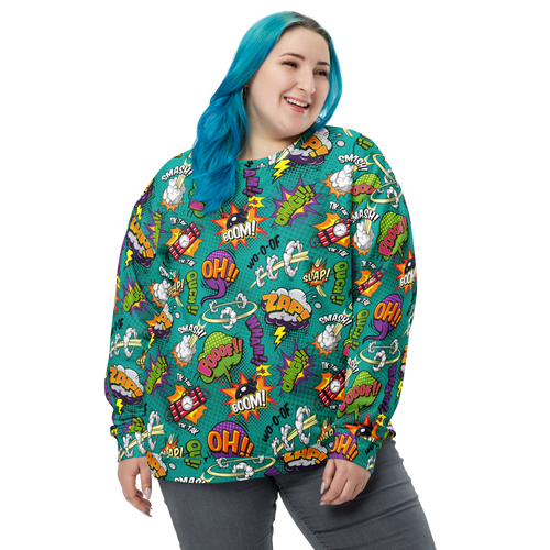 Comic Text Pattern Unisex Sweatshirt