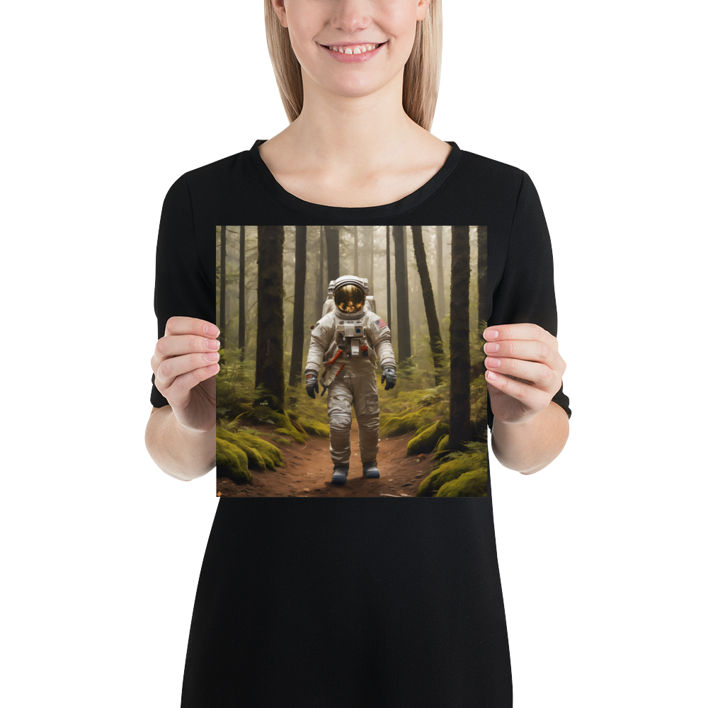 Astronout in the Forest Poster Print