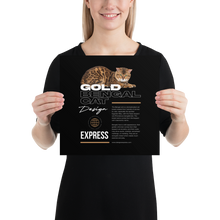 Gold Bengal Cat Poster Print Art