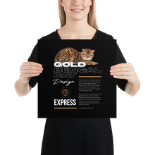 Gold Bengal Cat Poster Print Art