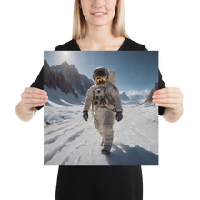 Astronaut Snow Poster Print