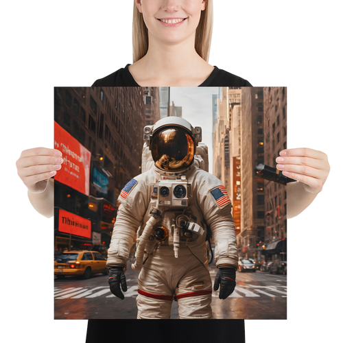 Astronout in the City Poster Print