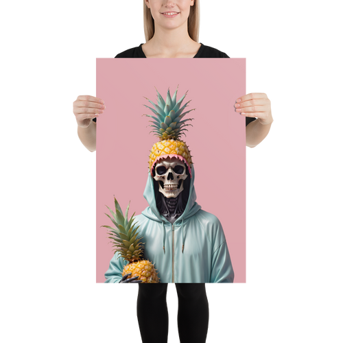 Skull Pineapple Poster Print
