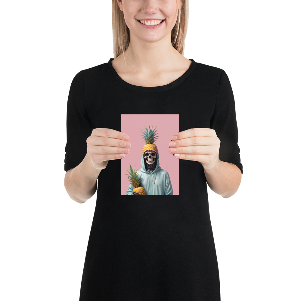 Skull Pineapple Poster Print