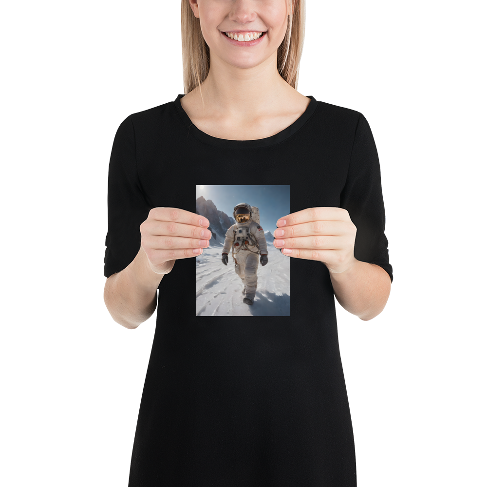Astronaut Snow Poster Print