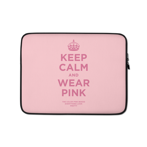 Keep Calm and Wear Pink Laptop Sleeve