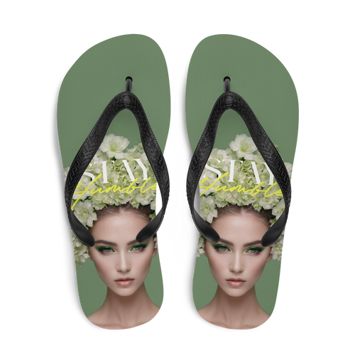 Stay Humble Female Flower Art Flip-Flops