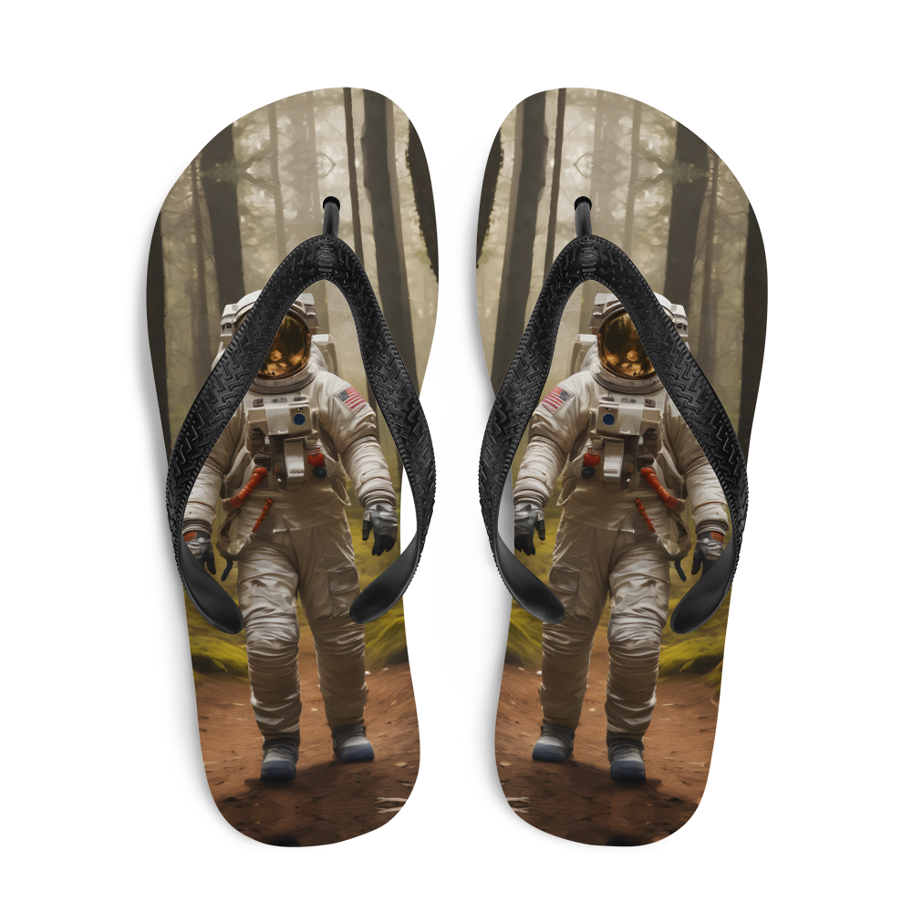 Astronout in the Forest Flip Flops