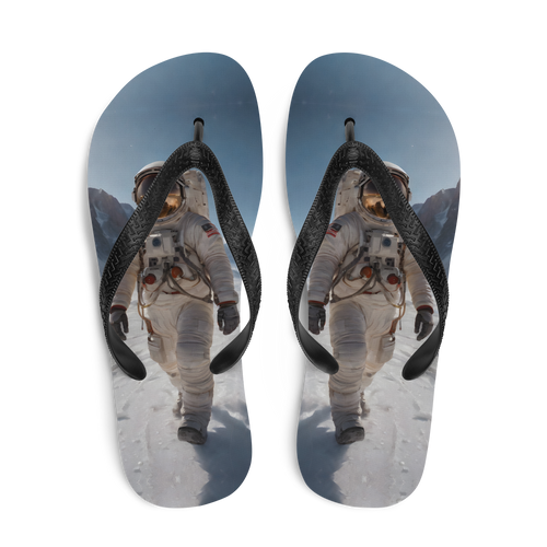 Astronaut Snow Flip Flops