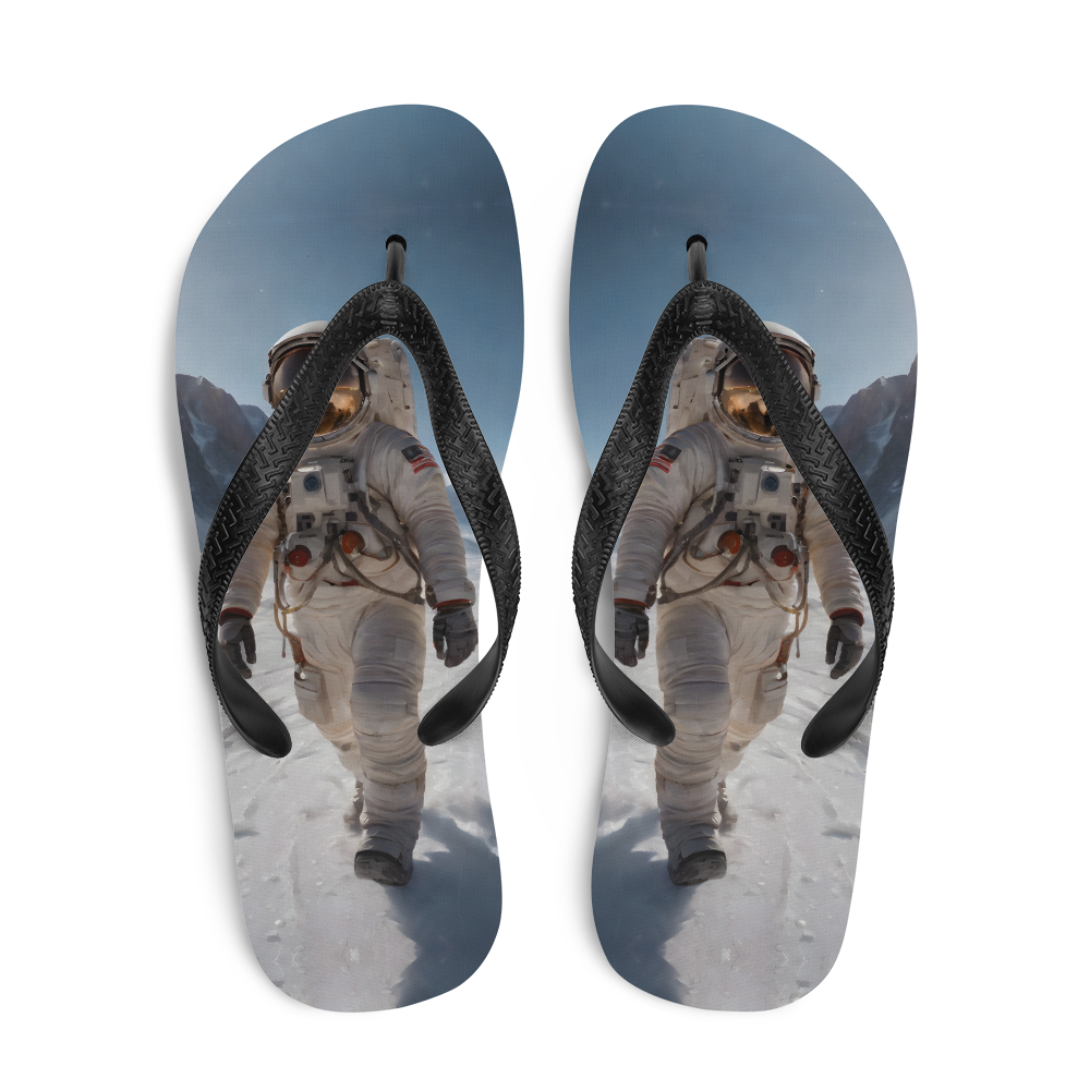 Astronaut Snow Flip Flops