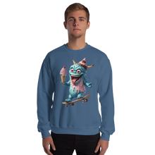 Indigo Blue / S Ice Cream Monster Unisex Sweatshirt by Design Express