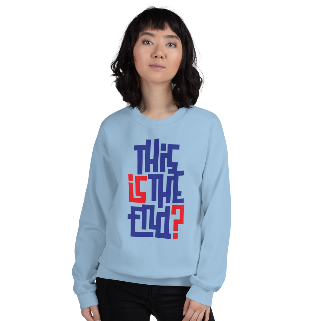 IS/THIS IS THE END? Navy Red Unisex Sweatshirt