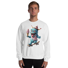 White / S Ice Cream Monster Unisex Sweatshirt by Design Express