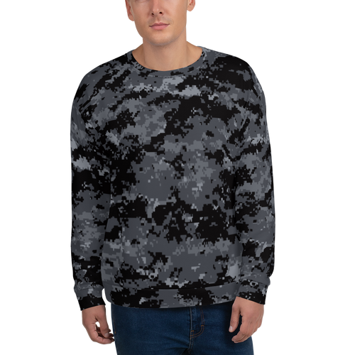 XS Dark Grey Digital Camouflage Unisex Sweatshirt by Design Express