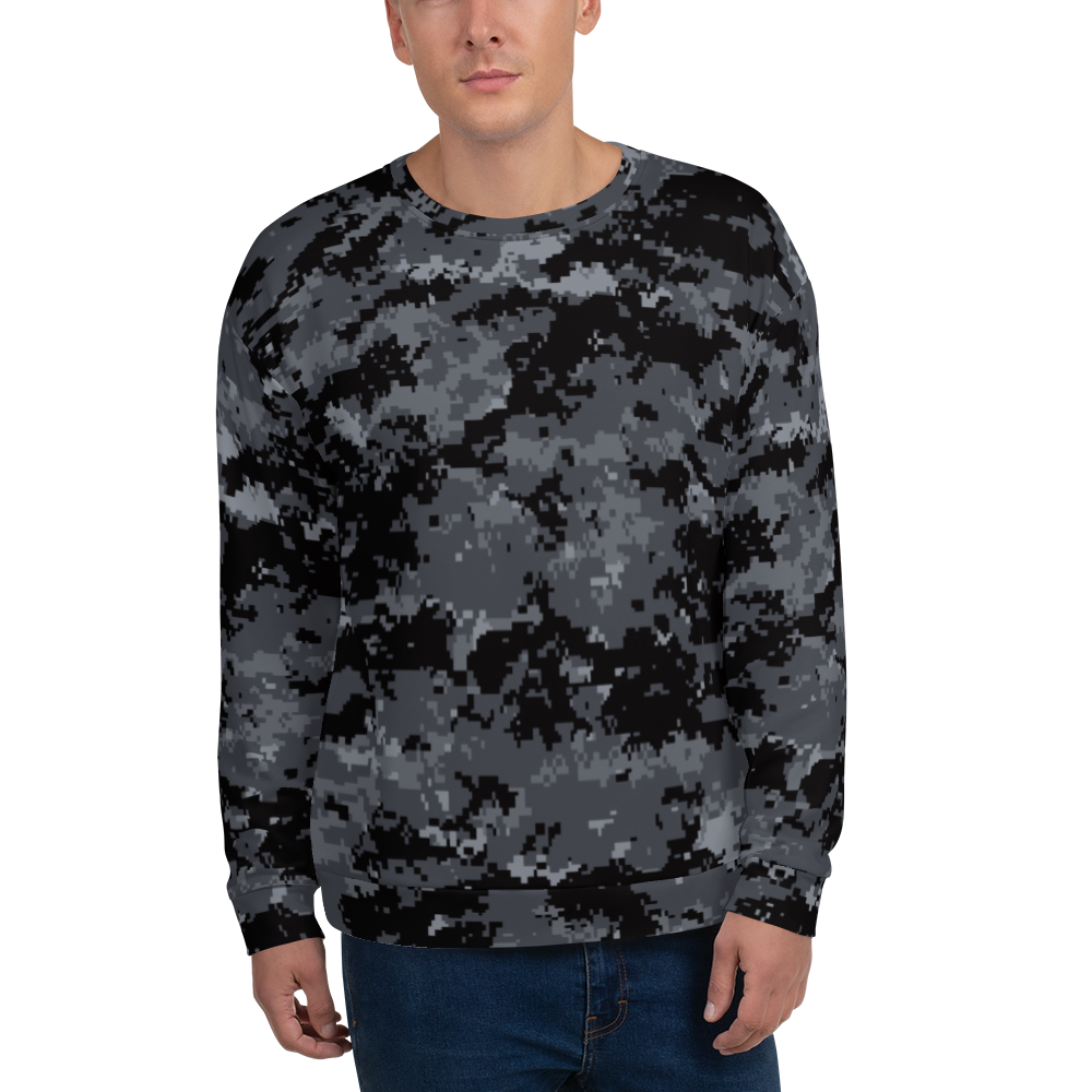 XS Dark Grey Digital Camouflage Unisex Sweatshirt by Design Express