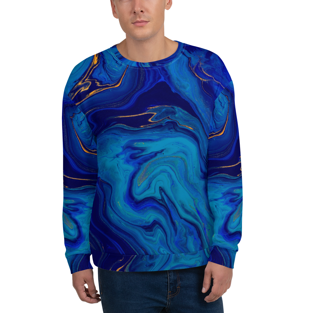 XS Blue Marble Unisex Sweatshirt by Design Express