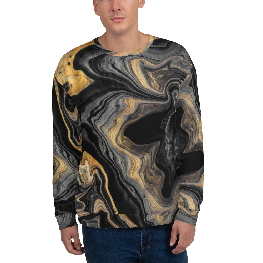XS Black Marble Unisex Sweatshirt by Design Express