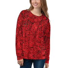 XS Red Rose Pattern Unisex Sweatshirt by Design Express