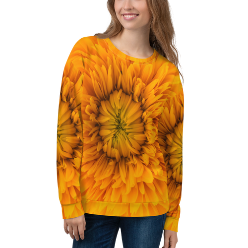 XS Yellow Flower Unisex Sweatshirt by Design Express