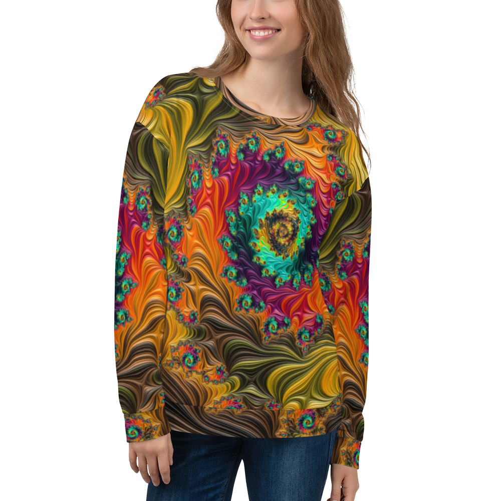 XS Multicolor Fractal Unisex Sweatshirt by Design Express