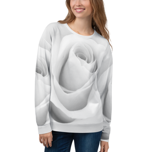 XS White Rose Unisex Sweatshirt by Design Express