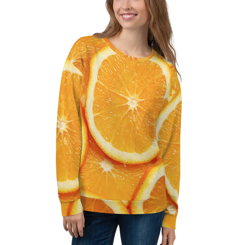 XS Sliced Orange Unisex Sweatshirt by Design Express
