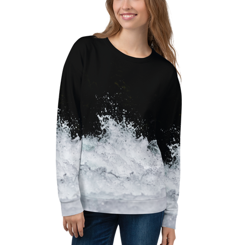 XS Black & White Water Unisex Sweatshirt by Design Express