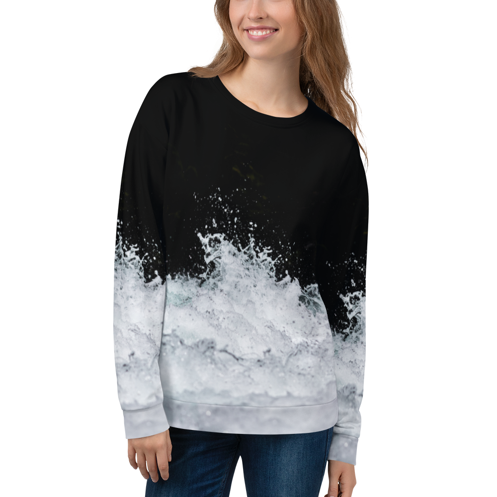 XS Black & White Water Unisex Sweatshirt by Design Express