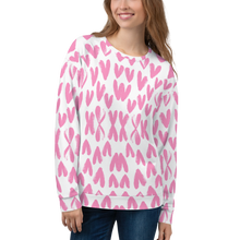 XS Pink Heart Pattern Unisex Sweatshirt by Design Express