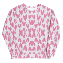 Pink Heart Pattern Unisex Sweatshirt by Design Express