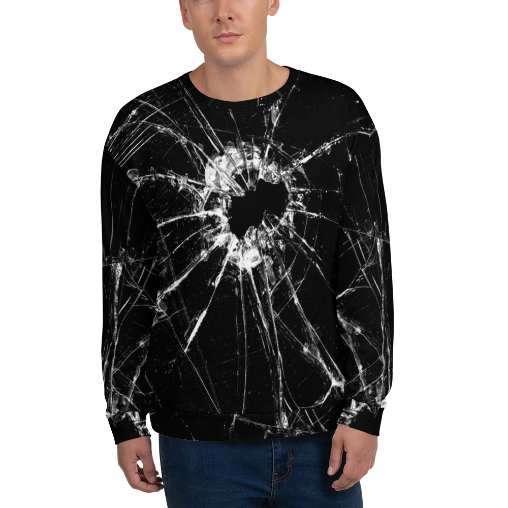 XS Broken Glass Unisex Sweatshirt by Design Express