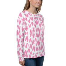 Pink Heart Pattern Unisex Sweatshirt by Design Express