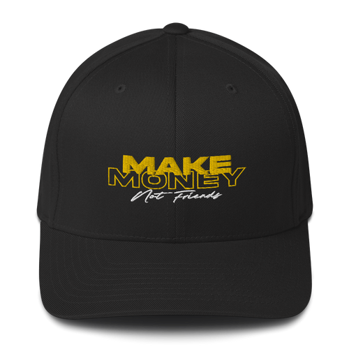 S/M Make Money Not Friends Typography Baseball Cap by Design Express