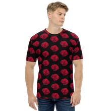 XS Charming Red Rose Small Pattern Men's T-shirt by Design Express