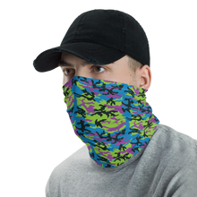 Green Blue Violet Camo Neck Gaiter Masks by Design Express