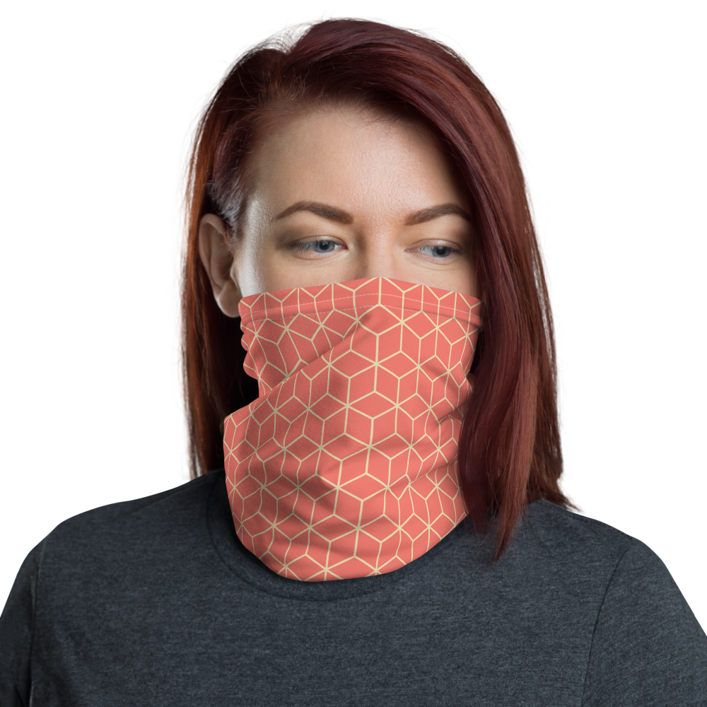 Default Title Diamond Peach Pattern Neck Gaiter Masks by Design Express