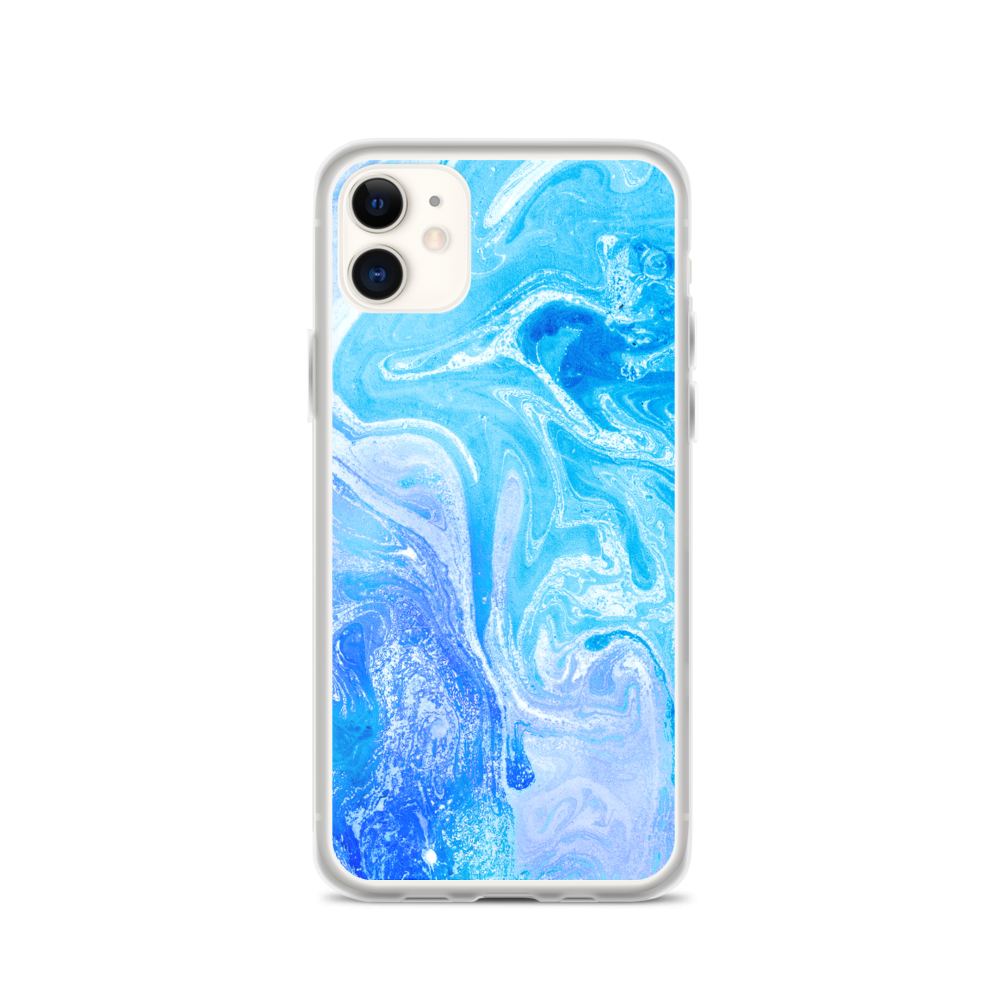 iPhone 11 Blue Watercolor Marble iPhone Case by Design Express