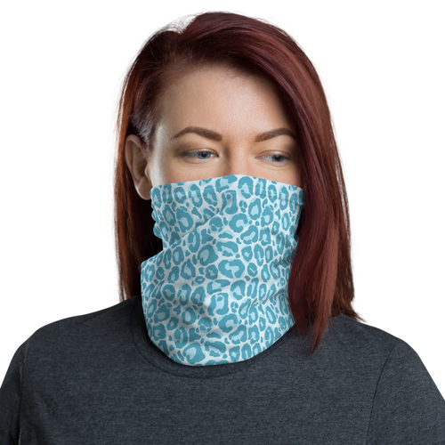Default Title Teal Leopard Print Neck Gaiter Masks by Design Express