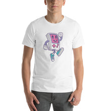White / XS Game Boy Happy Walking Short-Sleeve Unisex T-Shirt by Design Express
