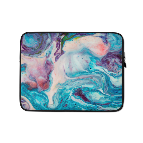 13 in Blue Multicolor Marble Laptop Sleeve by Design Express