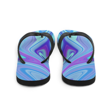 Purple Blue Watercolor Flip-Flops by Design Express
