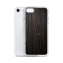 Black Wood Print iPhone Case by Design Express