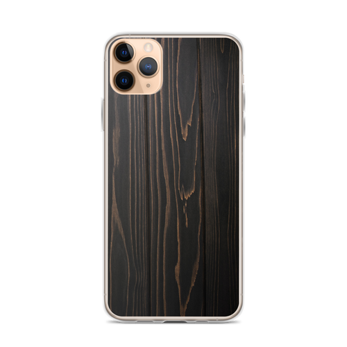 iPhone 11 Pro Max Black Wood Print iPhone Case by Design Express